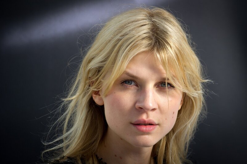 Woman with Blonde Hair — Serious, Photograph, Blonde Hair, Blue Eyes, Dark Background