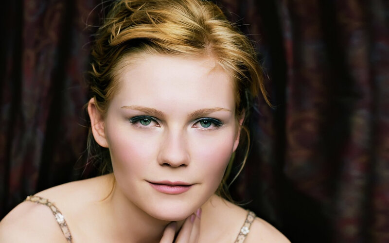 Woman with Blonde Hair — Serious, Photograph, Curtain
