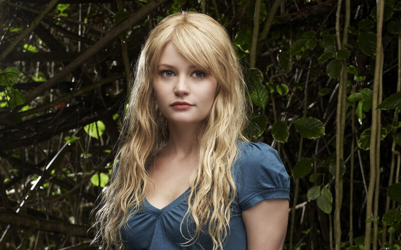 Woman with Blonde Hair — Serious, Photograph, Trees