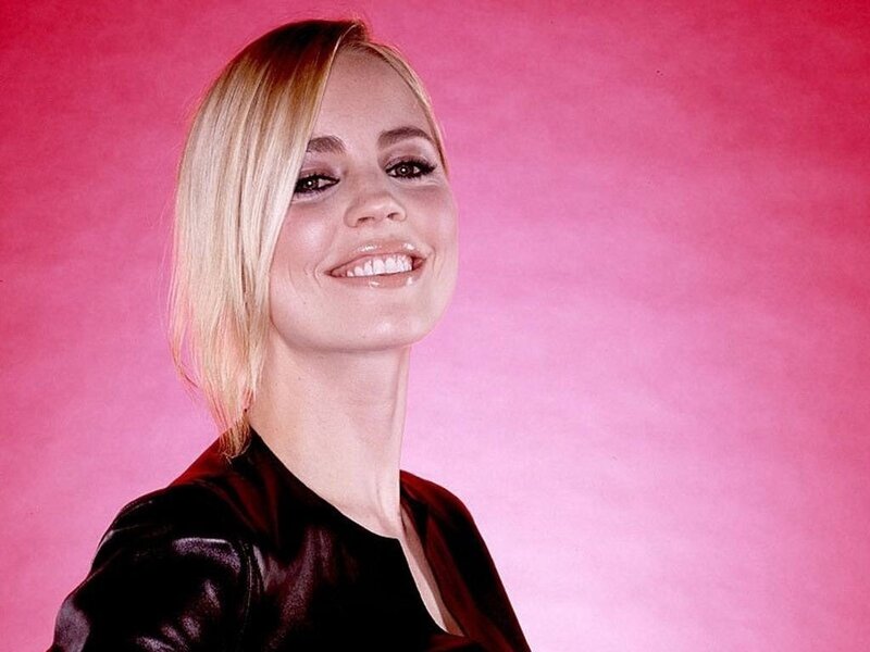 woman with blonde hair smiling