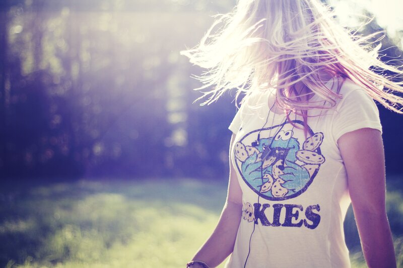Woman with Blonde Hair — White, Bright, Sunny, Afternoon, Photograph