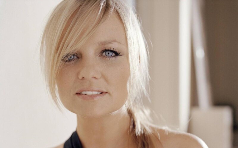 Woman with Blonde Hair — White, Calm, Photograph, Blonde Hair, Blue Eyes, Black Top