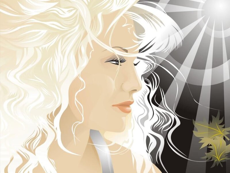 Woman with Blonde Hair — White, Dramatic, Autumn, Digital Art, Sunlight
