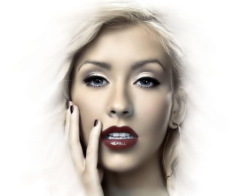 Woman with Blonde Hair — White, Dramatic, Photograph, Makeup, Hand