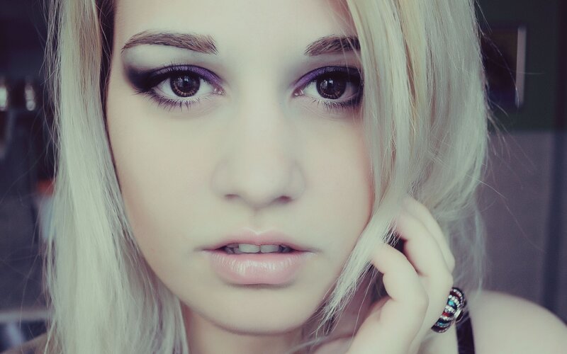Woman with Blonde Hair — White, Dramatic, Photograph, Makeup, Ring