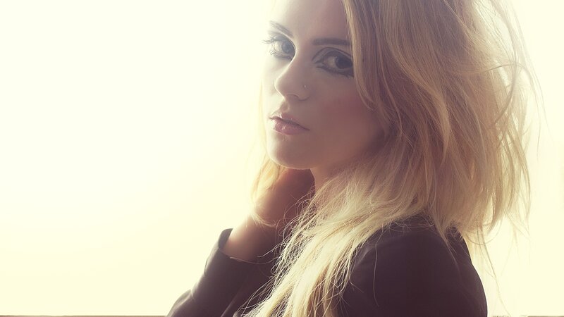 Woman with Blonde Hair — White, Dramatic, Photograph, Nose Ring