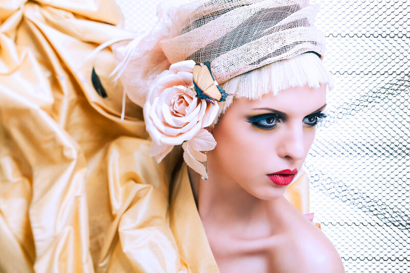 Woman with Blonde Hair — White, Dramatic, Photograph, Rose
