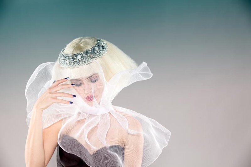 Woman with Blonde Hair — White, Dramatic, Photograph, Veil