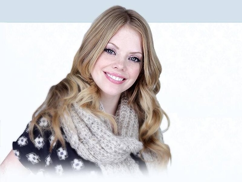 Woman with Blonde Hair — White, Friendly, Photograph, Scarf