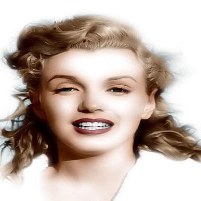 Woman with Blonde Hair — White, Happy, Photograph, Smile
