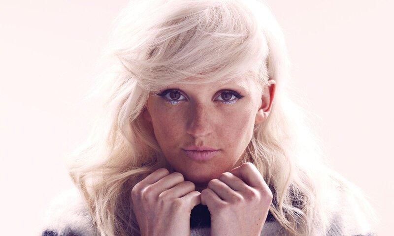 Woman with Blonde Hair — White, Intense, Photograph, Hands