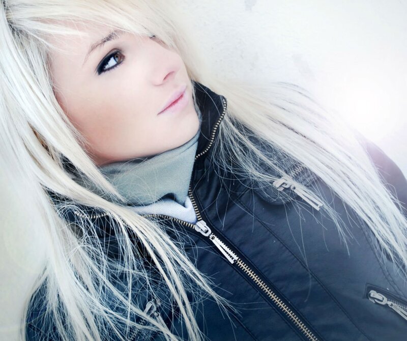 Woman with Blonde Hair — White, Neutral, Winter, Photograph