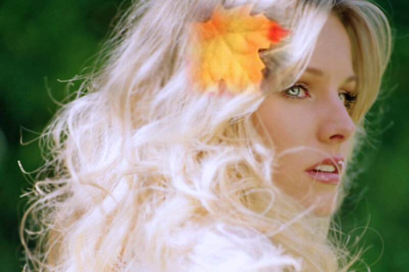 Woman with Blonde Hair — White, Serene, Autumn