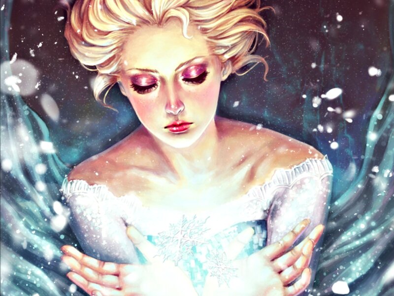 Woman with Blonde Hair — White, Serene, Magical