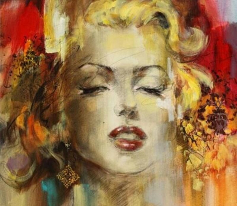 Woman with Blonde Hair — Yellow, Dramatic, Painting