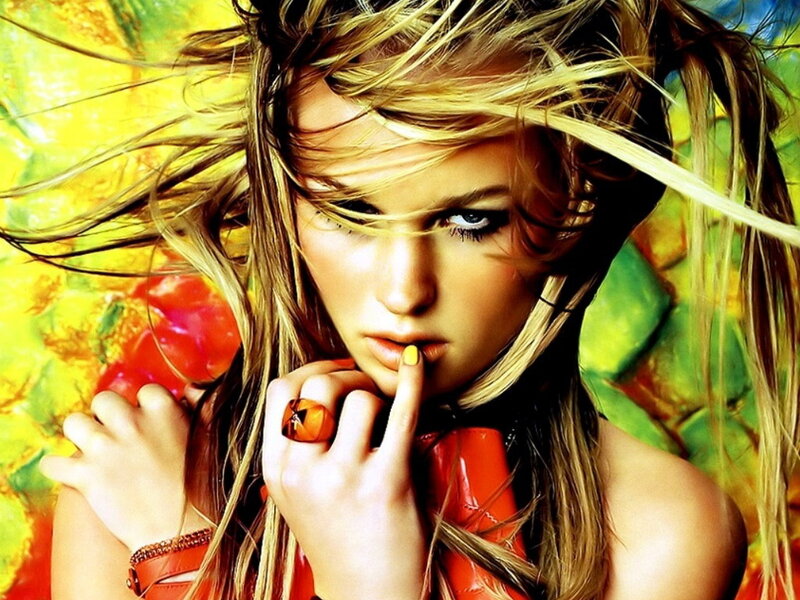 Woman with Blonde Hair — Yellow, Dramatic, Photograph, Ring
