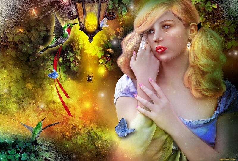 Woman with Blonde Hair — Yellow, Dreamy, Night