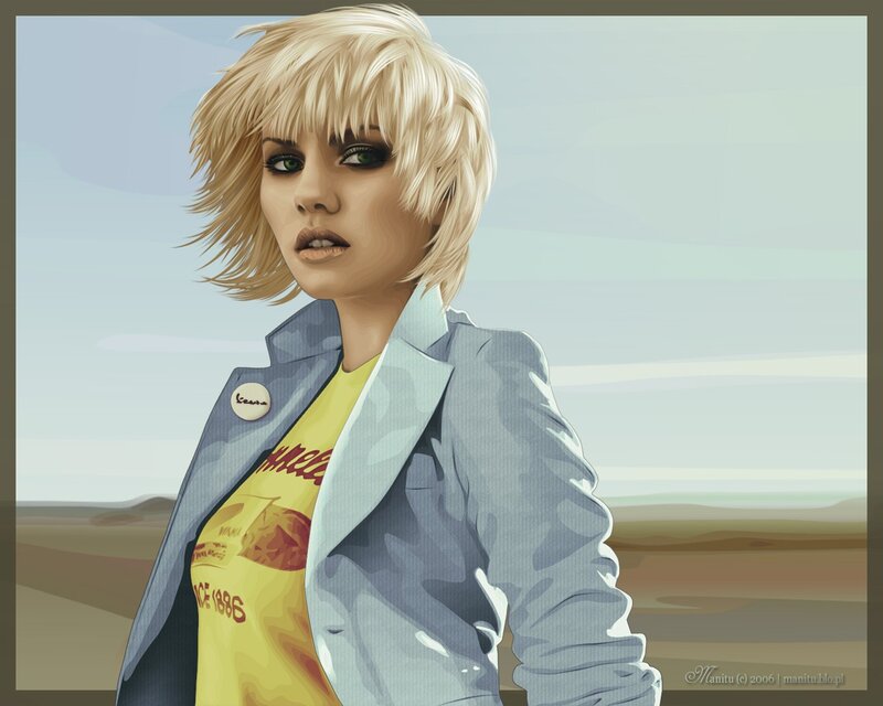 Woman with Blonde Hair — Yellow, Neutral, Digital Art