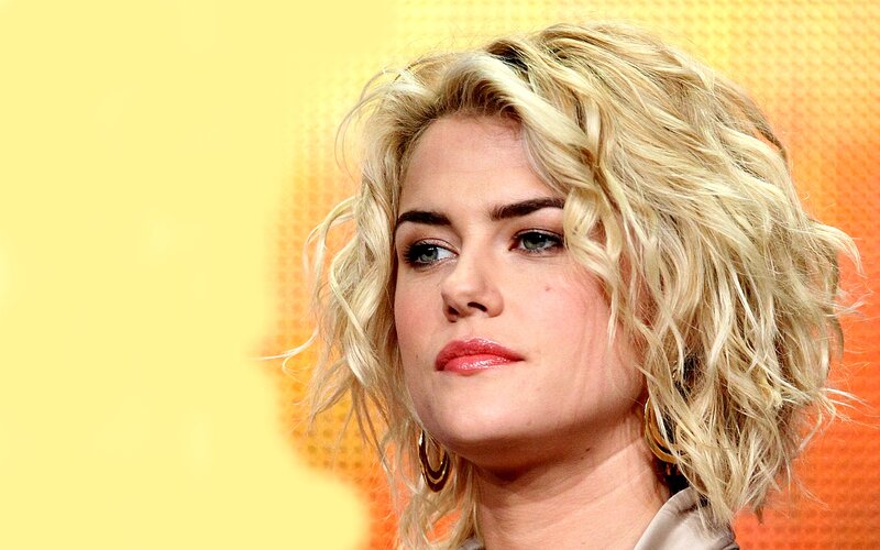 Woman with Blonde Hair — Yellow, Neutral, Photograph, Blonde Hair, Earrings