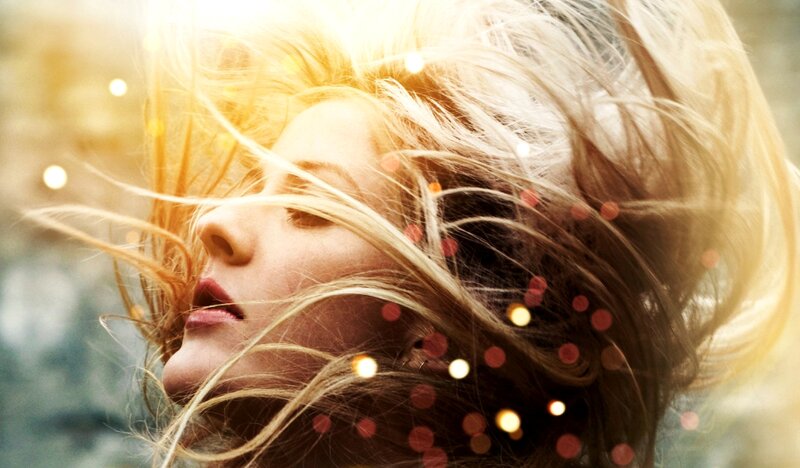 Woman with Blonde Hair — Yellow, Serene, Sunset