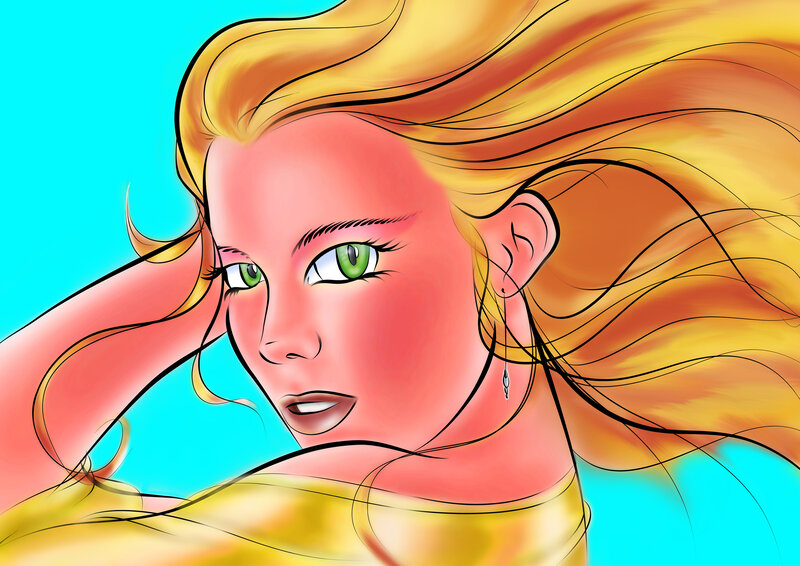 Woman with Blonde Hair — Yellow, Vibrant