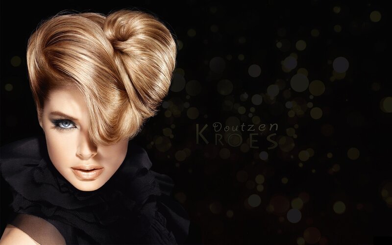 woman with blonde updo hairstyle