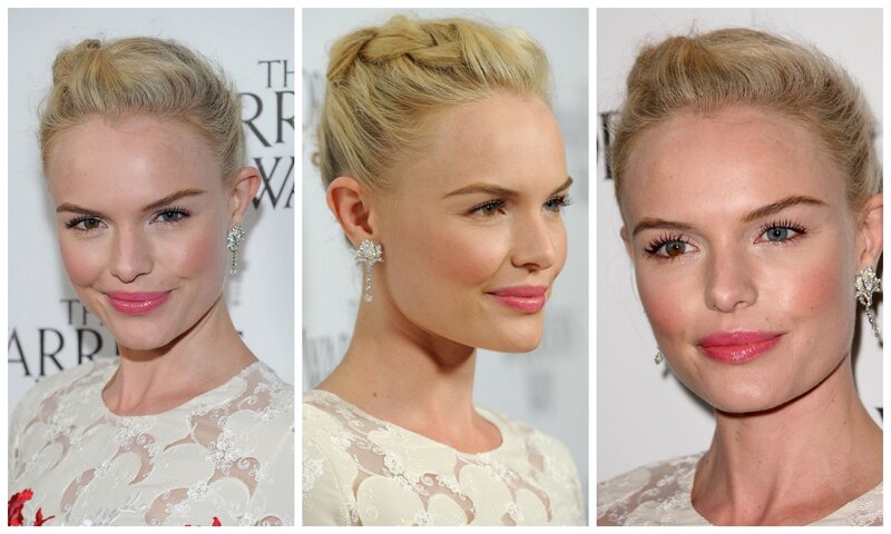 woman with blonde updo hairstyle