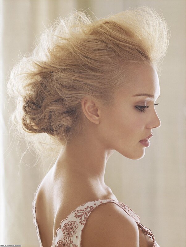 woman with blonde updo