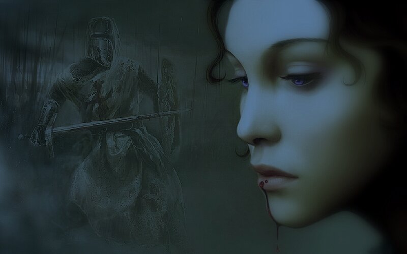 Woman with Blood on Chin