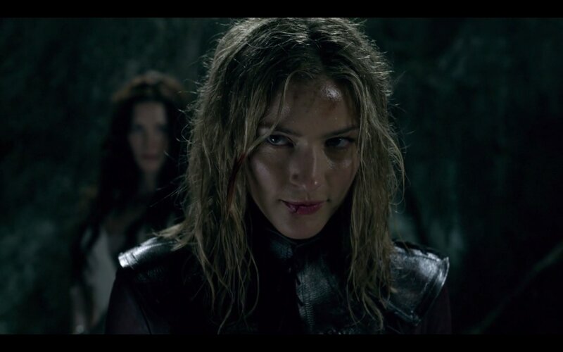 woman with blood on face