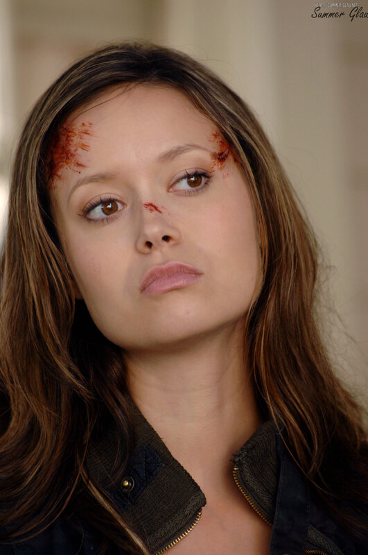 woman with blood on face