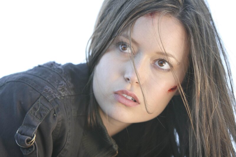woman with blood on face