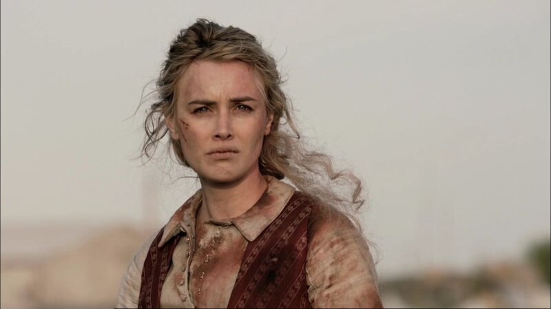 woman with blood on face