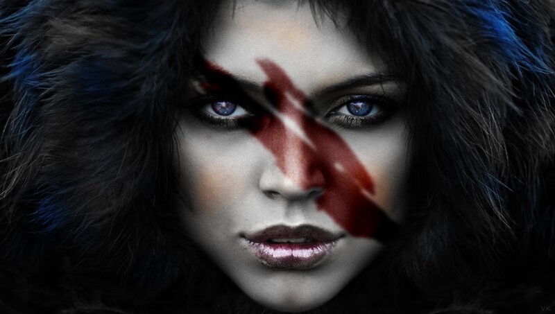 woman with blood on face