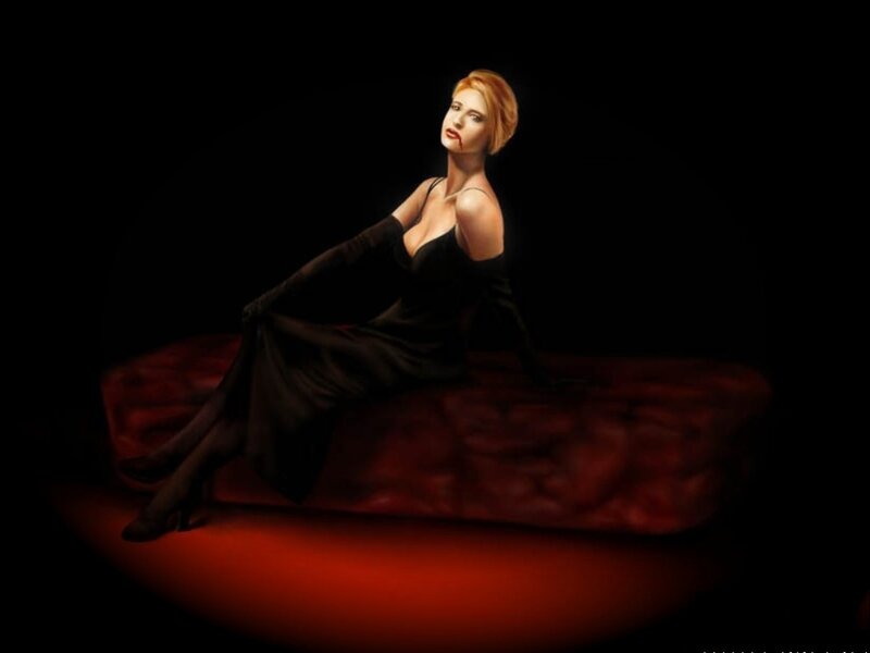 woman with blood on face