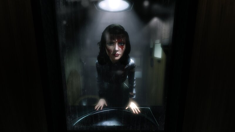 Woman with Blood on Face — Black, Dark, Dramatic, Night, 3d Render