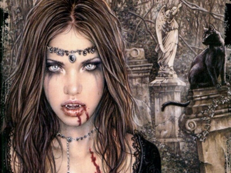 Woman with Blood on Face — Brown