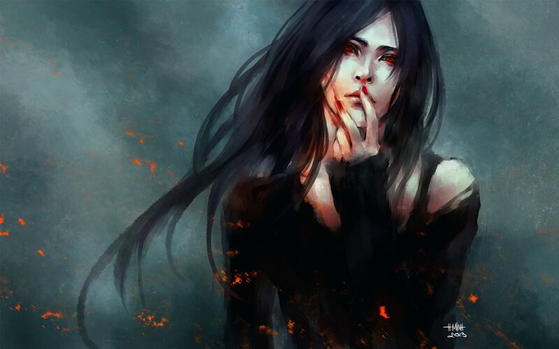 woman with blood on her face