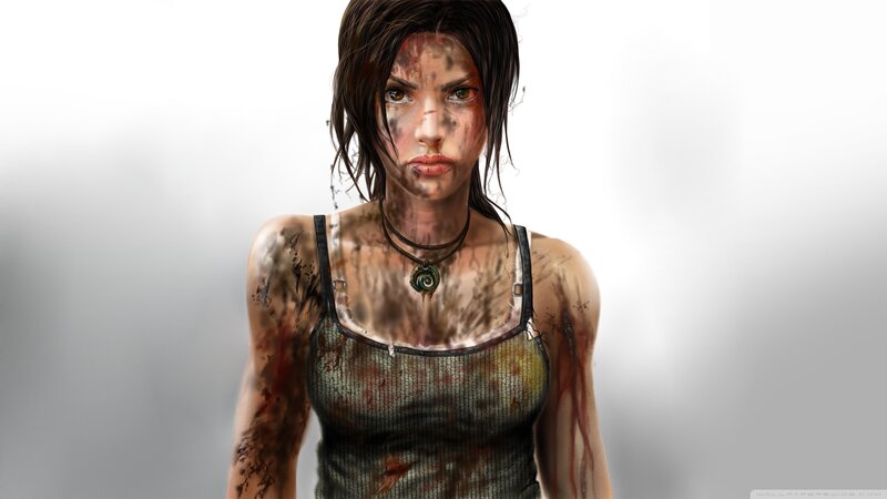 Woman with Blood on Her Face — White