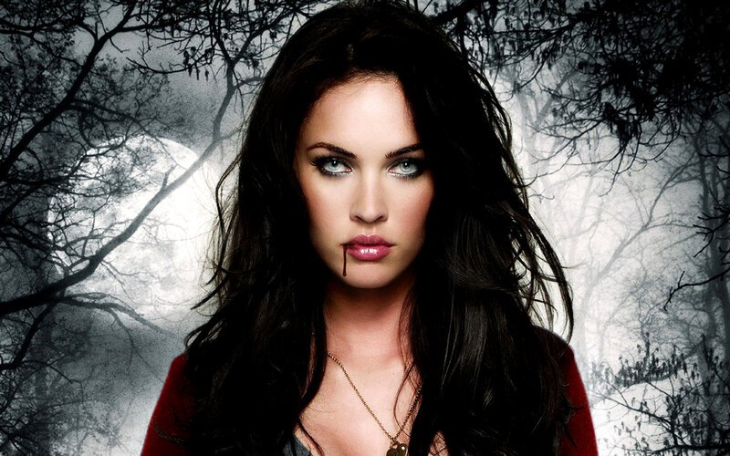 Woman with Blood on Lip — Black, Dark, Dramatic
