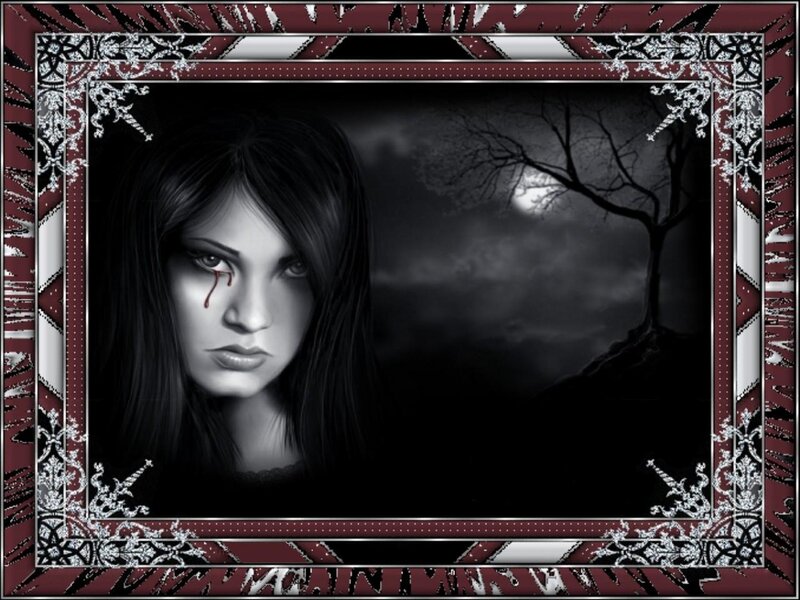 Woman with Blood Tear — Black
