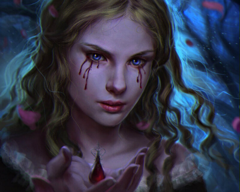 Woman with Blood Tears — Blue