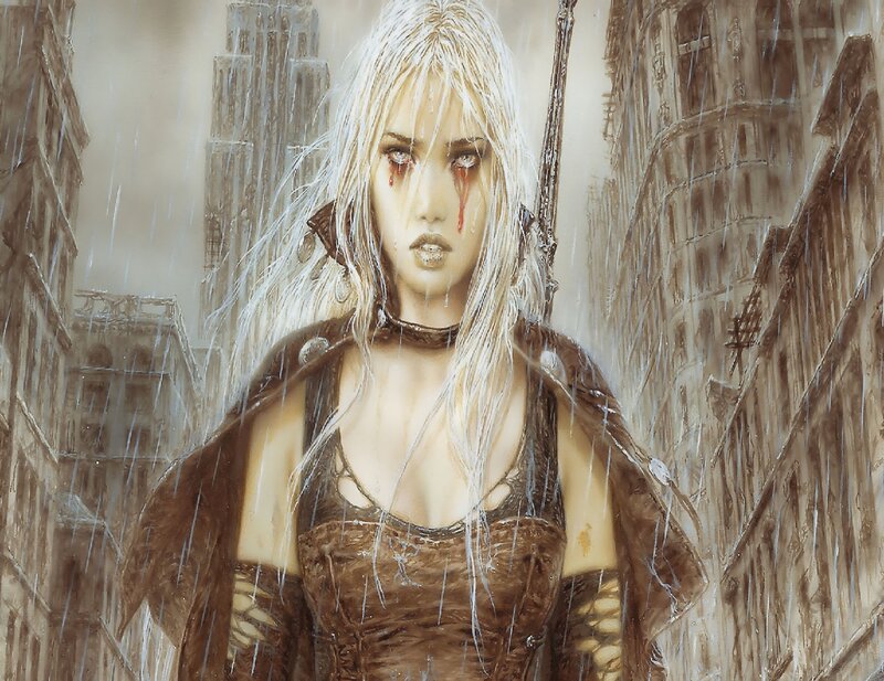 Woman with Blood Tears — Brown, Dramatic
