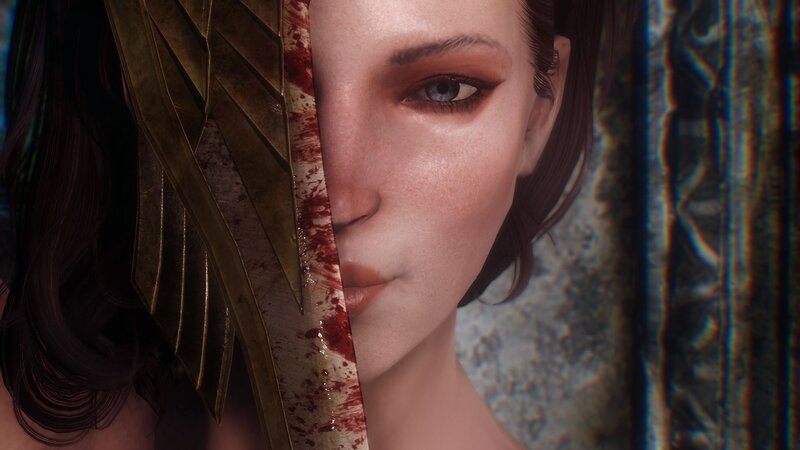 Woman with Bloodied Weapon — Brown