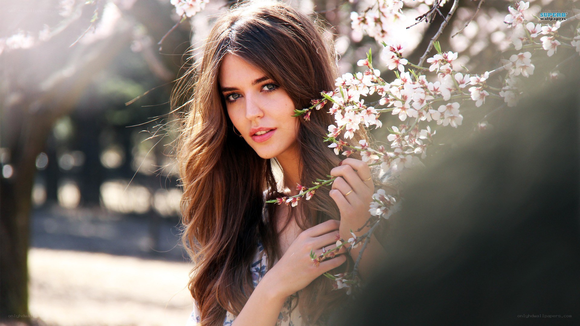 woman with blossoming branch