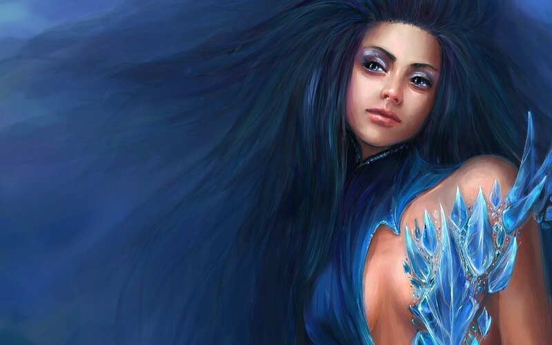 Woman with Blue Armor