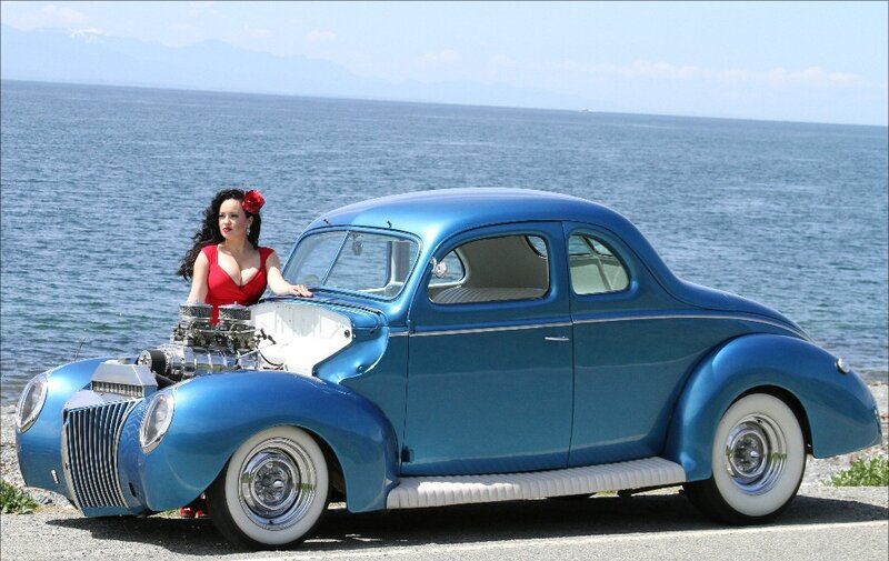 Woman with Blue Car — Serene