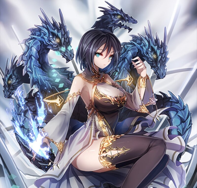 Woman with Blue Dragons — Dramatic