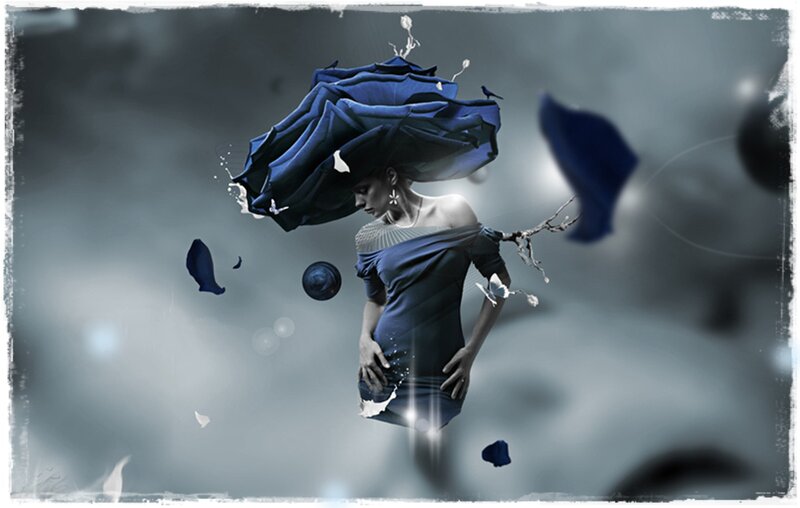 Woman with Blue Dress — Dramatic