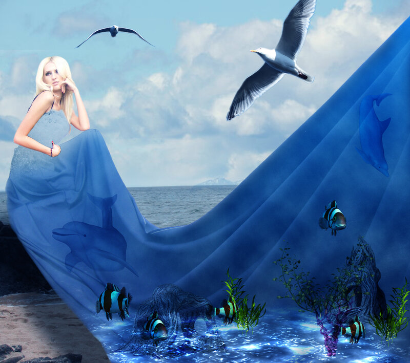 Woman with Blue Dress — Serene